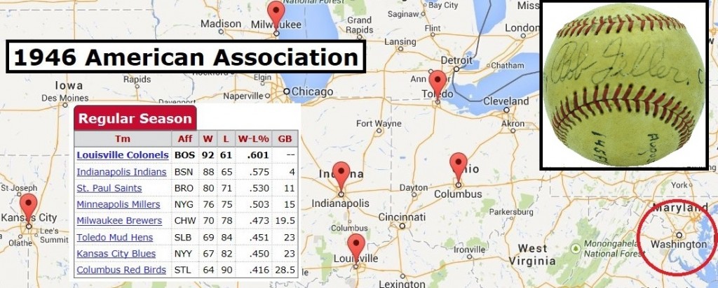 american association teams 1946 feller ball